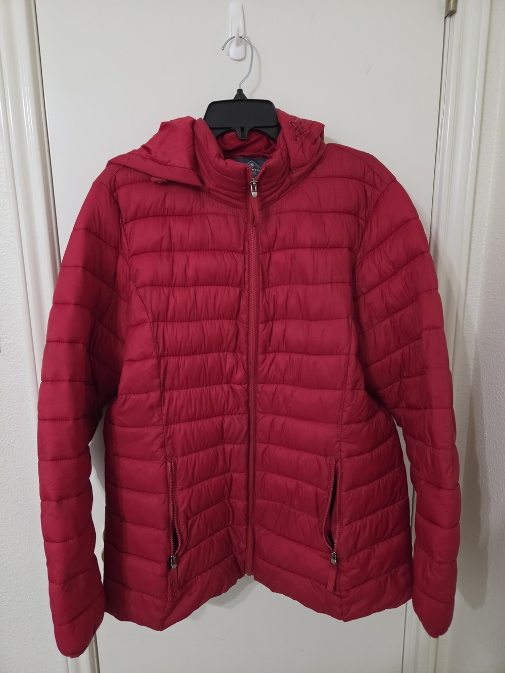 St. John's Bay Quilted Hooded Puffer Jacket - Red (Packable)